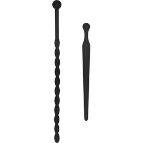  Набор из двух черных уретральных стимуляторов Beginners Silicone Plug Set 