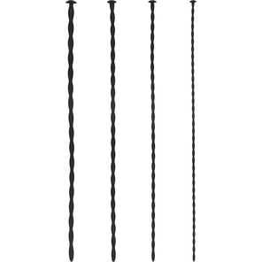  Набор из 4 черных стимуляторов уретры Spiral Screw Plug Set 