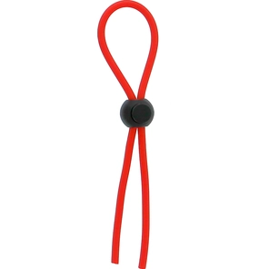  Красное эрекционное лассо с одной бусиной-утяжкой Stretchy Thin Lasso 