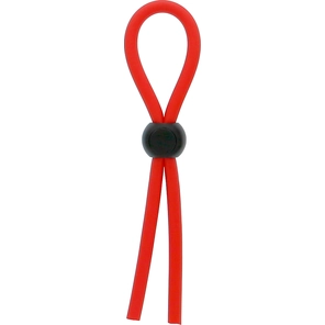  Красное эрекционное лассо с одной бусинкой-утяжкой Stretchy Lasso 