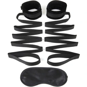  Чёрные манжеты для фиксации на кровати Bondage Bed Strap 