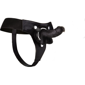  Чёрный страпон Realistic 7 Inch Strap-On 21,3 см 