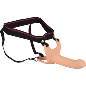  Силиконовый полый страпон на ремнях Silicone Strap-on 16 см 