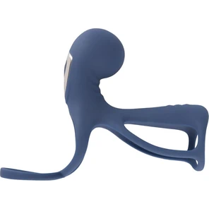  Синяя вибронасадка на пенис Vibrating Cock Sleeve with Ball Ring 