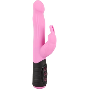  Розовый вибратор-кролик с ротацией Rotating Rabbit 21,7 см 