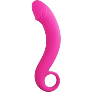  Розовый анальный фаллоимитатор Curved Dong 17,5 см 