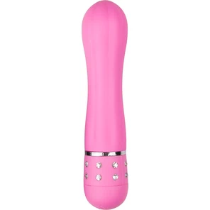  Розовый мини-вибратор Diamond Vibrator со стразами 11,4 см 