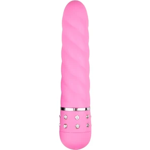  Розовый мини-вибратор Diamond Twisted Vibrator 11,4 см 