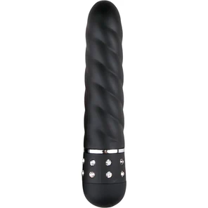  Черный мини-вибратор Diamond Twisted Vibrator 11,4 см 