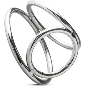  Серебристое эрекционное кольцо Sinner Metal Cock and Ballring Size M 