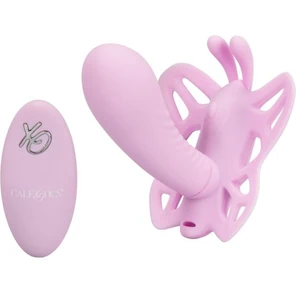  Нежно-розовая вибробабочка Silicone Remote Venus с пультом ДУ 