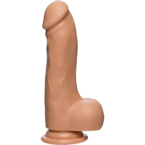  Телесный фаллоимитатор с изгибом и мошонкой Master D FIRMSKYN 7.5 with Balls 19,05 см 