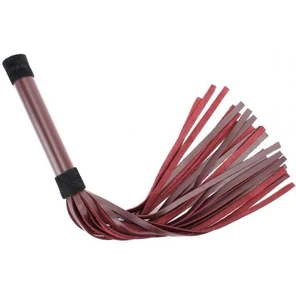  Бордовая плеть Maroon Leather Whip с гладкой ручкой 45 см 