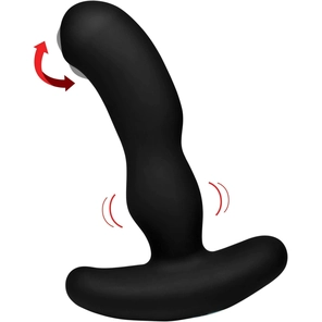  Черный массажер простаты Pro-Digger 7X Silicone Stimulating Beaded P-Spot Vibe 