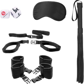  Черный игровой набор БДСМ Bed Post Bindings Restraing Kit 