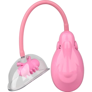  Розовый вакуумный вибромассажер VIBRATING VAGINA PUMP 