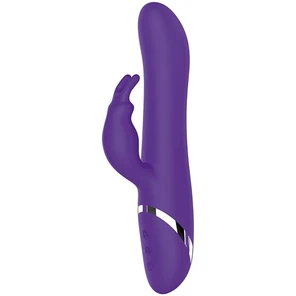  Фиолетовый вибратор-кролик с пуш-эффектом NAGHI NO.39 RECHARGEABLE THRUSTER VIBE 15 см 