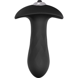  Черная анальная вибровтулка Single Speed Diamond Plug 10 см 