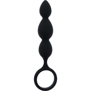  Черная анальная пробка-елочка SILICONE ANAL BEAD 16,5 см 