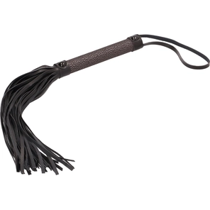  Серая многохвостовая гладкая плеть Elegant Flogger 39 см 