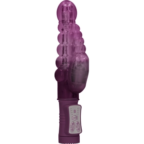  Фиолетовый вибратор-кролик Rotating Bubbles 23,2 см 