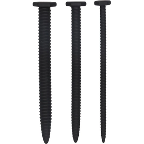  Набор из 3 черных стимуляторов уретры Silicone Screw Plug Set 