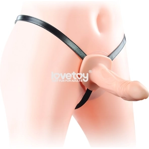  Телесный универсальный полый страпон Unisex Hollow Strap On 17 см 