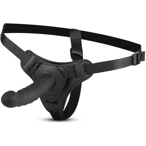  Черный страпон Silicone Bended Strap-on 14,5 см 