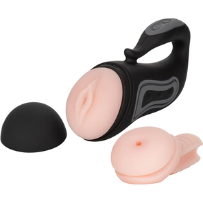  Перезаряжаемый вибромастурбатор с двумя сменными вставками Optimum Power Grip-N-Stroke 