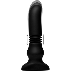  Черный фрикционный вибратор Silicone Vibrating Thrusting Plug with Remote Control 17,1 см 