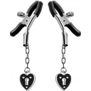  Зажимы на соски с подвесками-замками Charmed Heart Padlock Nipple Clamps 