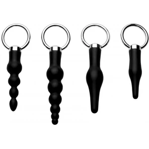  Набор из 4 анальных стимуляторов Piece Silicone Anal Ringed Rimmer Set 