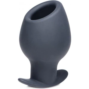  Большая черная анальная пробка Ass Goblet Silicone Hollow Anal Plug Large 11,18 см 