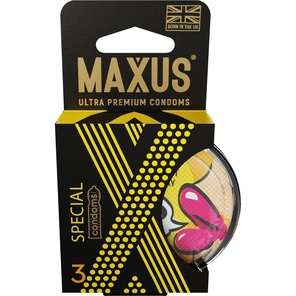  Презервативы с точками и рёбрами в пластиковом кейсе MAXUS AIR Special 3 шт 