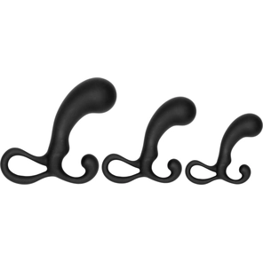  Набор из 3 черных массажеров простаты Piece Prostate Stimulator Set 
