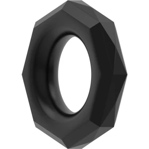  Черное эрекционное кольцо с гранями POWER PLUS Cockring 