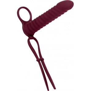  Бордовая вибронасадка для двойного проникновения Rori 17 см 