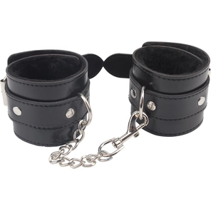  Черные наручники Obey Me Leather Hand Cuffs 
