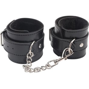  Черные оковы на ноги Obey Me Leather Ankle Cuffs 