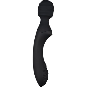 Черный двусторонний вибромассажер Dual-Ended Ultimate Wand 21,5 см 