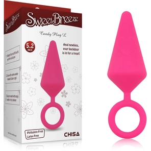  Розовая анальная пробка с кольцом Candy Plug L 13,2 см 