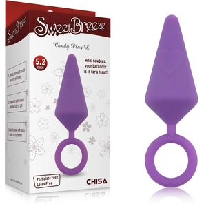  Фиолетовая анальная пробка с кольцом Candy Plug L 13,2 см 