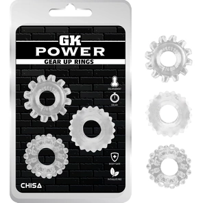  Набор из 3 прозрачных эрекционных колец Gear Up Rings 