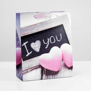  Подарочный пакет I love you 32 х 26 см 
