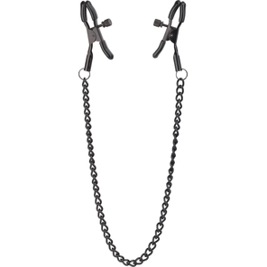  Черные зажимы на соски на цепочке Deluxe Nipple Clamps 