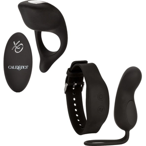  Черный вибронабор для двоих Silicone Remote Foreplay Set 