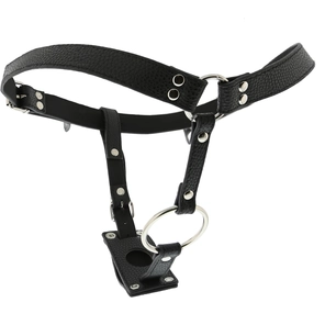  Черные трусики для крепления фаллоимитатора STRING WITH PENIS RING 