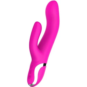  Розовый вибратор-кролик NAGHI NO.43 RECHARGEABLE DUO VIBRATOR 23 см 