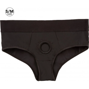  Черные трусы для страпона BACKLESS BRIEF HARNESS L/XL 
