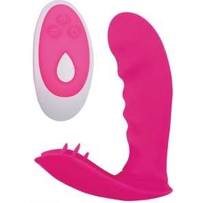  Малиновый клиторально-вагинальный стимулятор Strapless Strap-on 11,9 см 